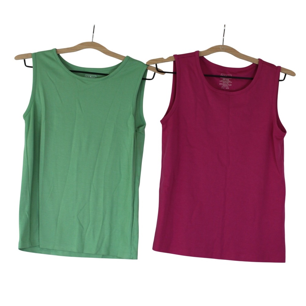 Set of 2 Coastal Casual Normcore Layer LL Bean Supima Cotton Tank Tops XS